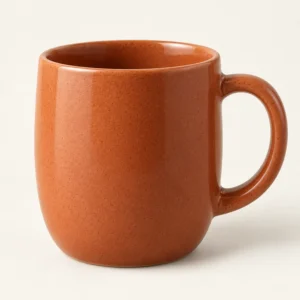 Terracotta Ceramic Mug with a curved handle